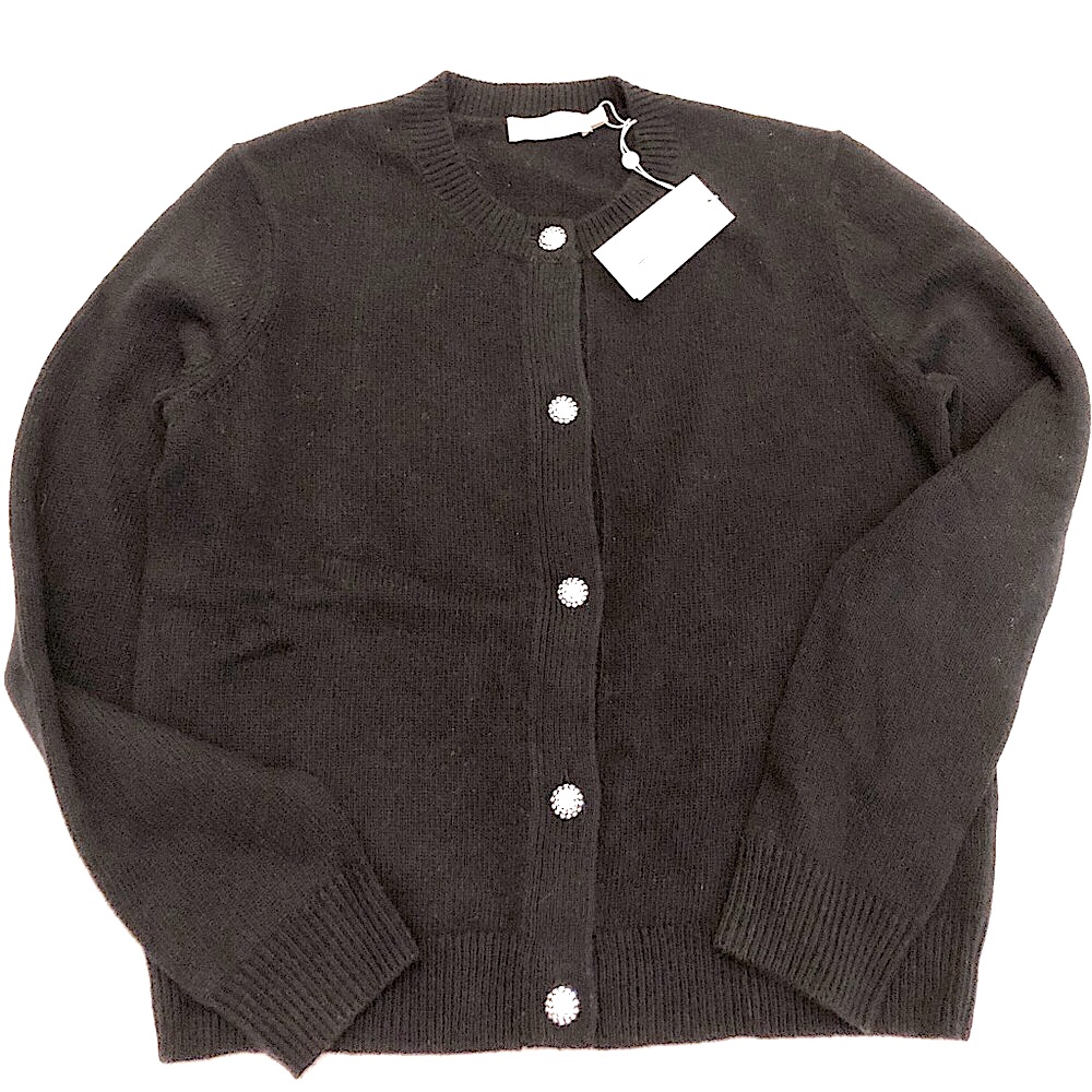 Nwt Tory Burch Black Wool Cardigan With Sparkling Buttons Size Medium